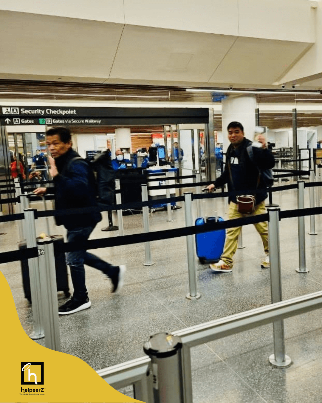 Sir Bill Estibal (HelpeerZ CEO) and Sir Ben Recania (HelpeerZ Business Development Executive) leaving San Francisco International Airport