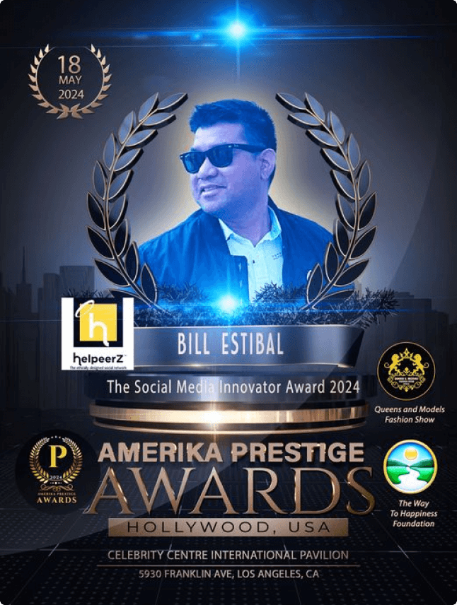 Sir Bill Estibal (HelpeerZ CEO) Award Banner